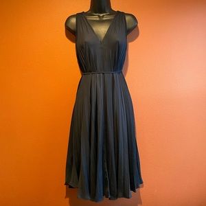 Ann Taylor LOFT Dark Blue Pleated Dress (XS/S)